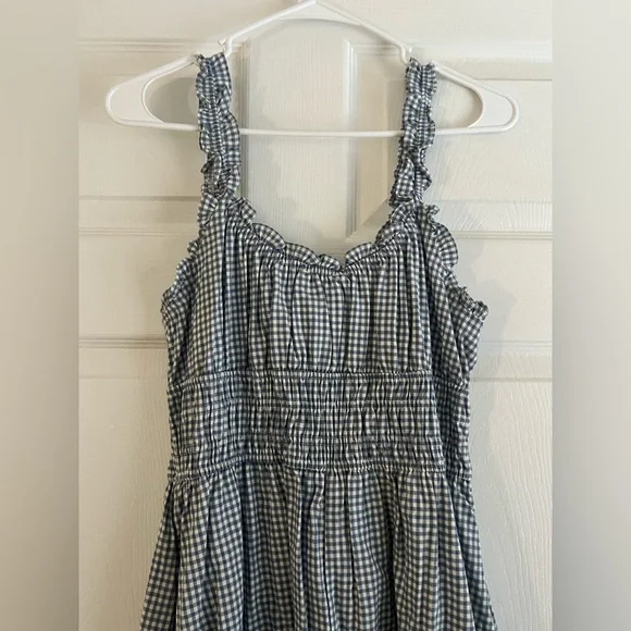 Landry Kate / Storia Kimber Blue Gingham Sleeveless Bow Ties Midi Dress Medium - Picture 9 of 11